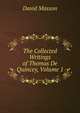 The Collected Writings of Thomas De Quincey, Volume 1, Masson David 