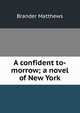 A confident to-morrow; a novel of New York, Matthews Brander 
