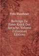 Beitr?ge Zu Einer Kritik Der Sprache, Volume 1 (German Edition), Fritz Mauthner 