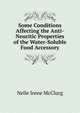 Some Conditions Affecting the Anti-Neuritic Properties of the Water-Soluble Food Accessory, Nelle Irene McClurg 