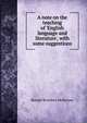 A note on the teaching of 'English language and literature', with some suggestions, Ronald Brunlees McKerrow 