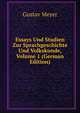 Essays Und Studien Zur Sprachgeschichte Und Volkskunde, Volume 1 (German Edition), Gustav Meyer 