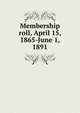 Membership roll, April 15, 1865-June 1, 1891, 