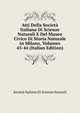 Atti Della Societa Italiana Di Scienze Naturali E Del Museo Civico Di Storia Naturale in Milano, Volumes 43-44 (Italian Edition), Societa italiana di scienze naturali 