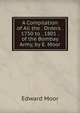 A Compilation of All the . Orders . 1750 to . 1801 . of the Bombay Army, by E. Moor, Edward Moor 