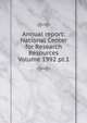 Annual report: National Center for Research Resources Volume 1992 pt.1, 