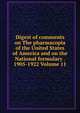 Digest of comments on The pharmacopia of the United States of America and on the National formulary . 1905-1922 Volume 11, 
