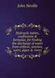 Hydraulic tables, coefficients & formulae, for finding the discharge of water from orifices, notches, weirs, pipes & rivers, John Neville 