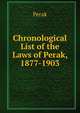 Chronological List of the Laws of Perak, 1877-1903, Perak 