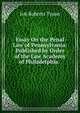 Essay On the Penal Law of Pennsylvania: Published by Order of the Law Academy of Philadelphia. ., Job Roberts Tyson 