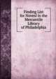 Finding List for Novesl in the Mercantile Library of Philadelphia, 