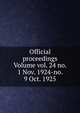 Official proceedings Volume vol. 24 no. 1 Nov. 1924-no. 9 Oct. 1925, 