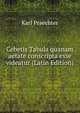 Cebetis Tabula quanam aetate conscripta esse videatur (Latin Edition), Karl Praechter 