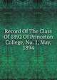 Record Of The Class Of 1892 Of Princeton College, No. 1, May, 1894, 