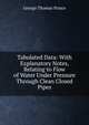 Tabulated Data: With Explanatory Notes, Relating to Flow of Water Under Pressure Through Clean Closed Pipes, George Thomas Prince 