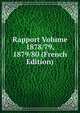 Rapport Volume 1878/79, 1879/80 (French Edition), 