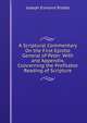 A Scriptural Commentary On the First Epistle General of Peter: With and Appendix, Concerning the Profitable Reading of Scripture, Joseph Esmond Riddle 