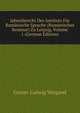 Jahresbericht Des Instituts Fur Rumanische Sprache (Rumanisches Seminar) Zu Leipzig, Volume 1 (German Edition), Gustav Ludwig Weigand 