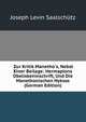 Zur Kritik Manetho's, Nebst Einer Beilage: Hermapions Obeliskeninschrift, Und Die Manethonischen Hyksos (German Edition), Joseph Levin Saalschutz 