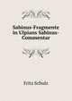 Sabinus-Fragmente in Ulpians Sabinus-Commentar, Fritz Schulz 