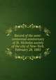 Record of the semi-centennial anniversary of St. Nicholas society of the city of New-York. February 28, 1885, 
