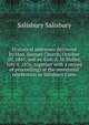 Historical addresses delivered by Hon. Samuel Church, October 20, 1841, and ex-Gov. A. H. Holley, July 4, 1876, together with a record of proceedings at the centennial celebration in Salisbury Conn, Salisbury Salisbury 