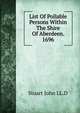 List Of Pollable Persons Within The Shire Of Aberdeen. 1696, Stuart John LL.D 