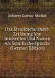 Das Etruskische Durch Erklarung Von Inschriften Und Namen Als Semitische Sprache (German Edition), Johann Gustav Stickel 