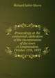 Proceedings at the centennial celebration of the incorporation of the town of Longmeadow, October 17th, 1883, Storrs, Richard S. 