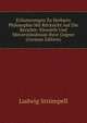 Erlauterungen Zu Herbarts Philosophie Mit Rucksicht Auf Die Berichte: Einwurfe Und Misverstandnisse Ihrer Gegner (German Edition), Ludwig Strumpell 