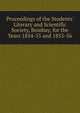 Proceedings of the Students' Literary and Scientific Society, Bombay, for the Years 1854-55 and 1855-56, 