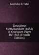 Deuxieme Memorandum (1838) Et Quelques Pages De 1864 (French Edition), Boericke &amp; Tafel 