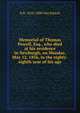 Memorial of Thomas Powell, Esq., who died at his residence in Newburgh, on Monday, May 12, 1856, in the eighty-eighth year of his age, R B. 1810-1880 Van Kleeck 