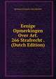 Eenige Opmerkingen Over Art. 266 Strafrecht . (Dutch Edition), Bernard Cornelis Van Merlen 