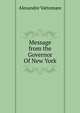 Message from the Governor Of New York, Alexandre Vattemare 