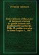 General laws of the state of Vermont relating to public instruction: published by authority. Title 11, public statutes in force August 1, 1907, Vermont Vermont 
