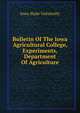 Bulletin Of The Iowa Agricultural College, Experiments, Department Of Agriculture, Iowa State University 