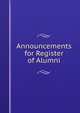 Announcements for Register of Alumni, 
