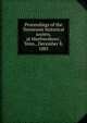 Proceedings of the Tennessee historical society, at Murfreesboro', Tenn., December 8, 1885, 