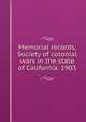 Memorial records, Society of colonial wars in the state of California. 1903, 