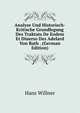 Analyse Und Historisch-Kritische Grundlegung Des Traktats De Eodem Et Diuerso Des Adelard Von Bath . (German Edition), Hans Willner 