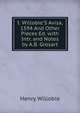 I. Willobie'S Avisa, 1594 And Other Pieces Ed. with Intr. and Notes by A.B. Grosart, Henry Willobie 