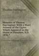 Memoirs of Thomas Harrington: With a Short Account of the Lights Which Appeared in His House at Glandore, A.D. 1836-7, Thomas Harrington 