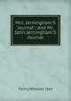 Mrs. Jerningham'S Journal ; and Mr. John Jerningham'S Journal, Fanny Wheeler Hart 