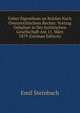 Ueber Eigenthum an Briefen Nach Osterreichischem Rechte: Vortrag Gehalten in Der Juristischen Gesellschaft Am 11. Marz 1879 (German Edition), Emil Steinbach 