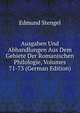 Ausgaben Und Abhandlungen Aus Dem Gebiete Der Romanischen Philologie, Volumes 71-73 (German Edition), Edmund Stengel 