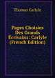 Pages Choisies Des Grands Ecrivains: Carlyle (French Edition), Carlyle, Thomas, 1795-1881 