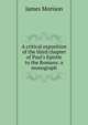 A critical exposition of the third chapter of Paul's Epistle to the Romans: a monograph, James Morison 