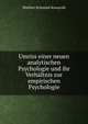 Umriss einer neuen analytischen Psychologie und ihr Verhaltnis zur empirischen Psychologie, Walther Schmied-Kowarzik 