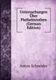 Untersuchungen Uber Plathelminthen (German Edition), Anton Schneider 
